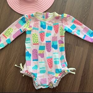 Ruffle Butts Ice Cream Print Swimsuit 6-12m